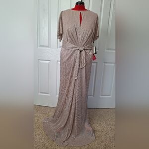 Adrianna Papell Metallic Maxi Dress in Gold